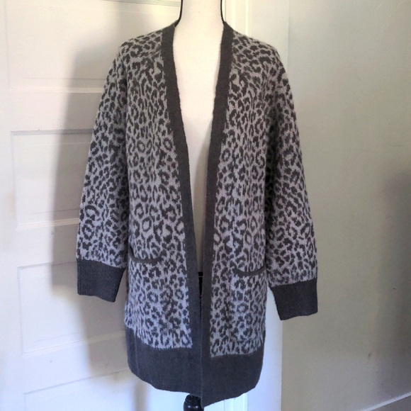 Lucky Brand Sweaters - Lucky Brand Leopard Print Duster Cardigan
